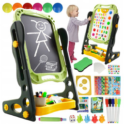 Edukacyjna Tablica Magnetyczna Kredowa 2W1 Stojąca Dwustronna +