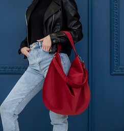 Pakamera Torba worek z weluru bordo
