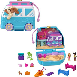 Polly Pocket Plażowy szczeniaczek Zestaw kompaktowy z ruchomymi