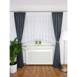 Haftowana firana z gipiurą biała, Do Salonu Sypialni