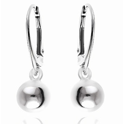 Eleganckie srebrne wiszące kolczyki gładkie kule kulki balls