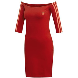 Sukienka damska adidas ED7522 SHOULDER DRESS Czerwona