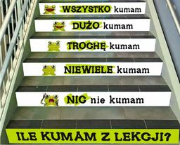 Zestaw naklejek na schody Ile kumam z lekcji