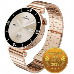 Smartwatch Garett Rose różowe złoto stalowy na bransolecie