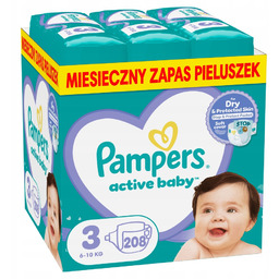 Pampers Active Baby, rozmiar 3 208 pieluszki 6kg-10kg