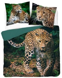 Pościel bawełniana 160x200 gepard zielona Holland