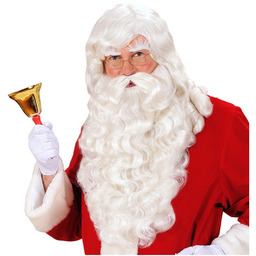 Peruka Mikołaja z brodą, wąsami i brwiami