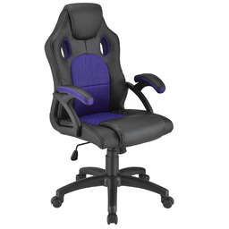 Fotel Gamingowy Biurowy Krzesło Gracza Obrotowy Czarny Fioletowy