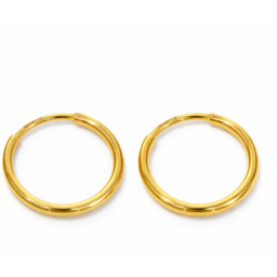 Złote kolczyki koła 585 14 mm KL.03755
