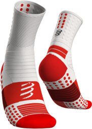 Compressport Skarpety PRO MARATHON SOCKS FLUO RED/WHITE