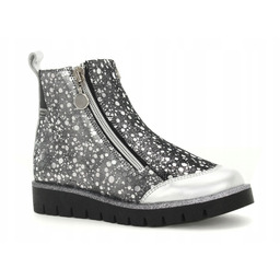 Bartek 44443 botki dziewczęce 28 srebrne ocieplane