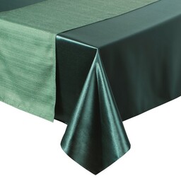 Eurofirany Obrus 140x300 Glamo zielony z ozdobnym bieżnikiem