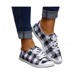 SHEIN TRAMPKI SZNUROWANE W KRATKĘ NA CO DZIEŃ