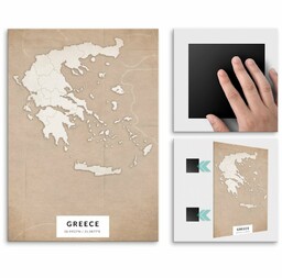 Plakat metalowy Mapa Vintage Grecja M