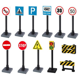Znaki drogowe Klocki plastikowe konstrukcyjne - 12 elementów