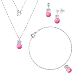 MYNESS Komplet z króliczkiem z kryształem Swarovski /376/