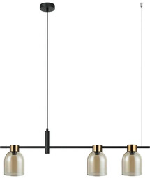 Lampa wisząca Servio dł. 91cm 3xE14 czarny/bursztynowy