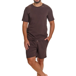 Piżama męska krótki rękaw Dn-nightwear PMB.4332 brązowa