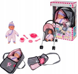 Bambolina Wózek dla lalki spacerówka z lalką lalka