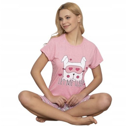 Piżama damska Cotton More RÓŻOWA pies r. M
