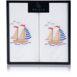 Chusteczki męskie haftowane Żaglówka HR-09