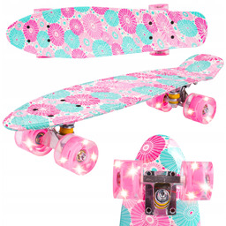 DESKOROLKA FISZKA 56cm LED ABEC-7 ŚWIECĄCE KOŁA Fishboard