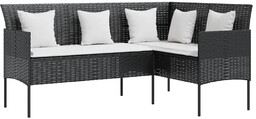 Elior Narożna sofa ogrodowa czarna - Lumbra