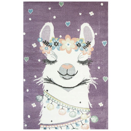 Dywan Dla Dziewczynki Piękny Fioletowy Słodka Lama Serca