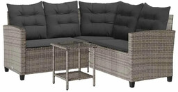 Elior Sofa ogrodowa ze stolikiem ciemnoszara W4-L75