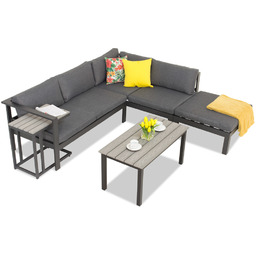 Nowoczesny narożnik aluminiowy Cardiff antracyt Garden Point