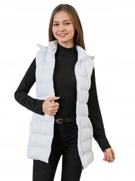 Biała Kamizelka Na Zamek Klasyczna 152-158 CM Łsc