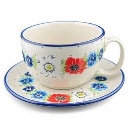 Filiżanka ze spodkiem Kwiaty polskie 350 ml 2510X