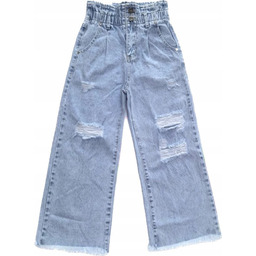 Spodnie Jeansowe Dziewczęce Wysoki Stan Dzwony 170-176