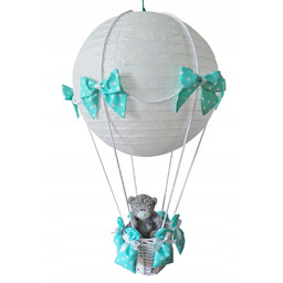 Lampa Latający Balon z misiem Miętowa W Kropki