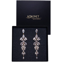 Kolczyki okazałe złote pozłacane wiszące ŚLUBNE swarovski mienią
