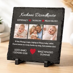Kamienny łupek z nadrukiem 20x20 na dzień babci