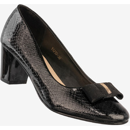 Czółenka Damskie Ekoskóra Buty Na Słupku Z Kokardą