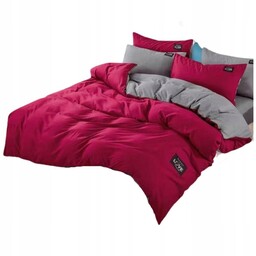 Pościel 160x200 2Poszewki 70x80 Prześcieradło Bordowa Szara