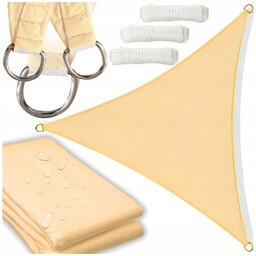 Żagiel przeciwsłoneczny ogrodowy wodoodporny 7x5x5 m beżowy kremowy