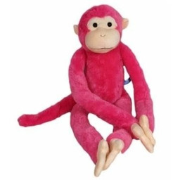 Małpa różowa na rzepy 85cm