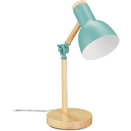 Relaxdays Lampa biurkowa, regulowana lampa stołowa retro, miętowa