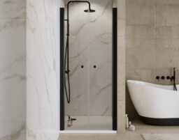 Besco Sinco Due Black drzwi prysznicowe 80 cm