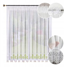 Firana Gotowa 220x400 Z Gipiurą 20CM Dekoracyjna Koronka