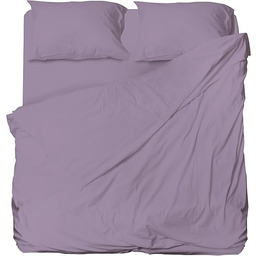 hermet Zestaw Pościel Podwójna Mikrofibra, Lilowy, Pełna Łóżko,