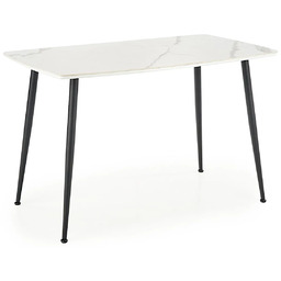 Elior Szklany biały stół z blatem na wzór