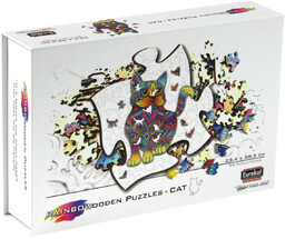 Puzzle drewniane, Kot, 99 el.
