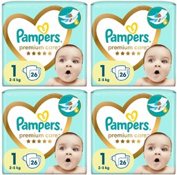 4x Pieluchy PAMPERS Premium Care Skin Comfort rozmiar