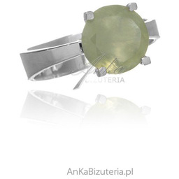 ankabizuteria.pl Pierścionek srebrny z zielonym kalcytem