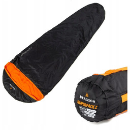 Śpiwór mumia Superpack I Bergson czarny 210x75x50cm lekki