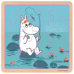 Drewniane Puzzle,16 el. Muminki - Na Ryby